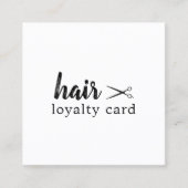 Modern Eenvoudig Zwart Wit Haar Salon Klantenkaartje (Voorkant)