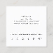 Modern Eenvoudig Zwart Wit Haar Salon Klantenkaartje (Achterkant)