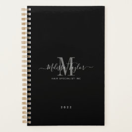 Modern eenvoudig zwart-wit handgeschreven script planner