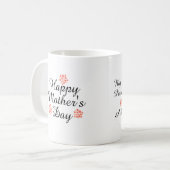 Modern Eenvoudig Zwart-Wit Happy moederdag Koffiemok (Voorkant links)