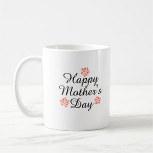 Modern Eenvoudig Zwart-Wit Happy moederdag Koffiemok
