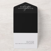 Modern Eenvoudig Zwart-Wit Huwelijk- All In One Uitnodiging (Buitenkant)