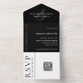 Modern Eenvoudig Zwart-Wit Huwelijk-QR code- All In One Uitnodiging (Binnen)