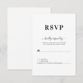 Modern Eenvoudig Zwart Wit Huwelijk RSVP (Voorkant / Achterkant)