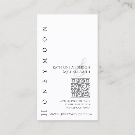 Modern Eenvoudig Zwart-Wit—Huwelijksregister- Visitekaartje (Achterkant)