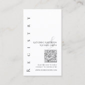 Modern Eenvoudig Zwart-Wit—Huwelijksregister- Visitekaartje (Voorkant)