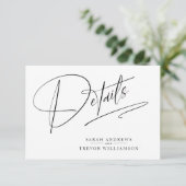 Modern Eenvoudig Zwart & Wit Informatiekaartje (Staand voorkant)