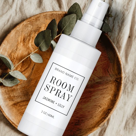 Modern Eenvoudig Zwart Wit Kamer Spray Fles Etiket