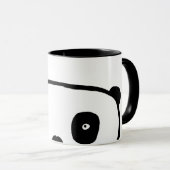 Modern eenvoudig zwart-wit Kawaii Panda Beer Mok (Voorkant rechts)