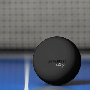 Modern eenvoudig zwart-wit minimaal script pingpongbal
