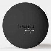 Modern eenvoudig zwart-wit minimaal script pingpongbal (Voorkant)