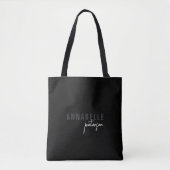 Modern Eenvoudig Zwart & Wit Minimalistisch Schrif Tote Bag (Voorkant)