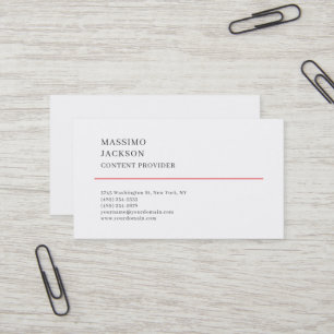 Modern Eenvoudig Zwart Wit Minimalistisch Visitekaartje