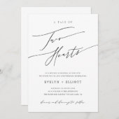 Modern Eenvoudig Zwart-Wit Tijdloze Bruiloft Kaart (Voorkant / Achterkant)