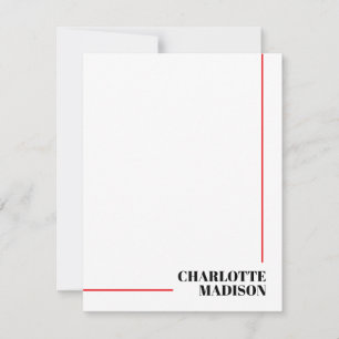 Modern Eenvoudig Zwart Wit Trend Minimalistisch Ee Notitiekaartje
