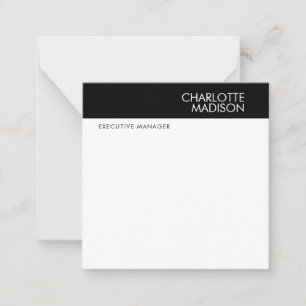Modern Eenvoudig Zwart Wit Trend Minimalistisch Ee Notitiekaartje