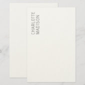 Modern Eenvoudig Zwart Wit Trendsettend Minimalist Briefpapier (Voorkant / Achterkant)