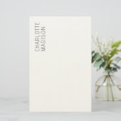 Modern Eenvoudig Zwart Wit Trendsettend Minimalist Briefpapier (Staand voorkant)