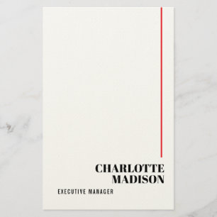 Modern Eenvoudig Zwart Wit Trendsettend Minimalist Briefpapier