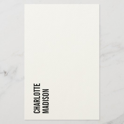 Modern Eenvoudig Zwart Wit Trendsettend Minimalist Briefpapier (Voorkant)