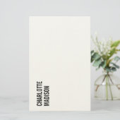 Modern Eenvoudig Zwart Wit Trendsettend Minimalist Briefpapier (Staand voorkant)