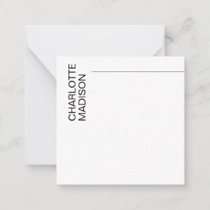 Modern Eenvoudig Zwart Wit Trendsettend Minimalist Notitiekaartje