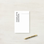 Modern Eenvoudig Zwart Wit Trendsettend Minimalist Post-it® Notes (Op bureau)