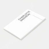 Modern Eenvoudig Zwart Wit Trendsettend Minimalist Post-it® Notes (Schuin)