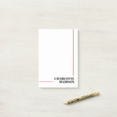 Modern Eenvoudig Zwart Wit Trendsettend Minimalist Post-it® Notes (Op bureau)