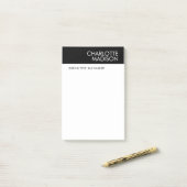 Modern Eenvoudig Zwart Wit Trendsettend Minimalist Post-it® Notes (Op bureau)