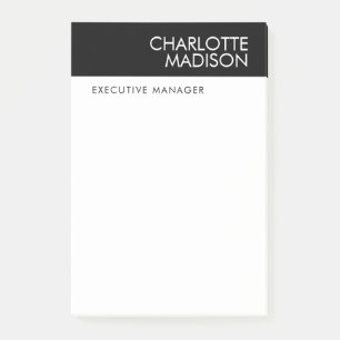 Modern Eenvoudig Zwart Wit Trendsettend Minimalist Post-it® Notes