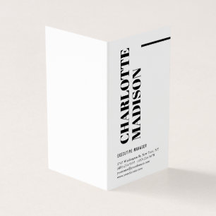 Modern Eenvoudig Zwart Wit Trendsettend Minimalist Visitekaartje