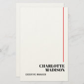 Modern Eenvoudig Zwart Wit Trendy Minimalistisch E Briefpapier (Voorkant / Achterkant)