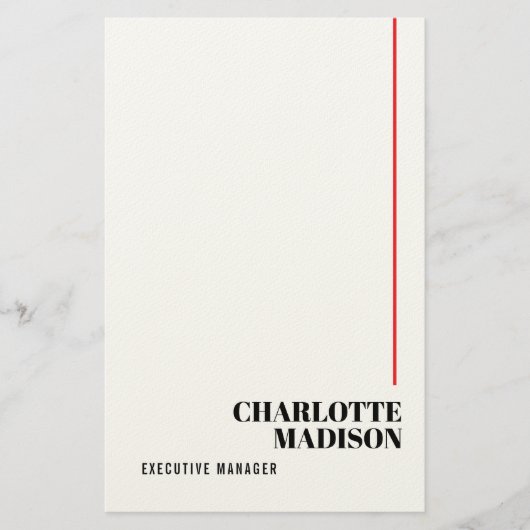 Modern Eenvoudig Zwart Wit Trendy Minimalistisch E Briefpapier (Voorkant)