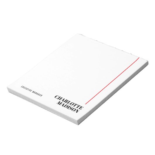 Modern Eenvoudig Zwart Wit Trendy Minimalistisch E Notitieblok (Linkerzijde)