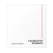 Modern Eenvoudig Zwart Wit Trendy Minimalistisch E Notitieblok (Voorkant)