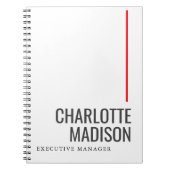 Modern Eenvoudig Zwart Wit Trendy Minimalistisch E Notitieboek (Voorkant)