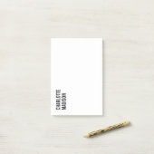 Modern Eenvoudig Zwart Wit Trendy Minimalistisch E Post-it® Notes (Op bureau)