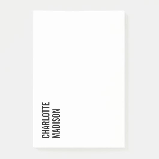 Modern Eenvoudig Zwart Wit Trendy Minimalistisch E Post-it® Notes (Voorkant)