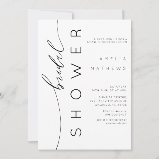 Modern eenvoudig zwart-wit Vrijgezellenfeest Kaart (Voorkant)