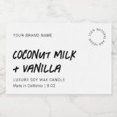 Modern eenvoudig zwart wit waterdicht productetike voedselcontainer etiket (Enkel label)