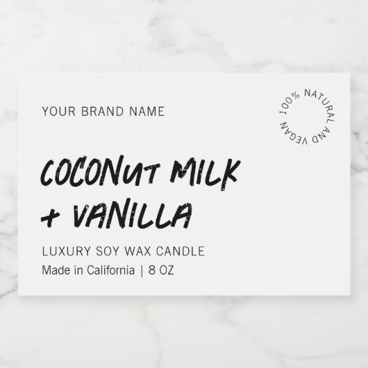 Modern eenvoudig zwart wit waterdicht productetike voedselcontainer etiket (Enkel label)