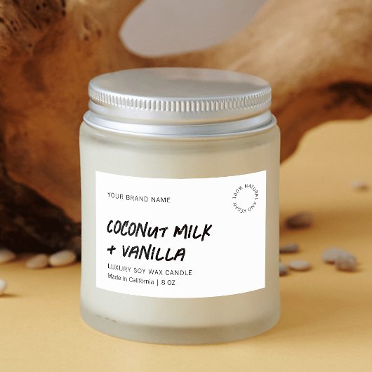 Modern eenvoudig zwart wit waterdicht productetike voedselcontainer etiket