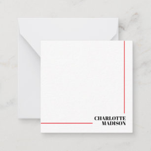 Modern Eenvoudig Zwart Witte Trendy Minimalistisch Notitiekaartje