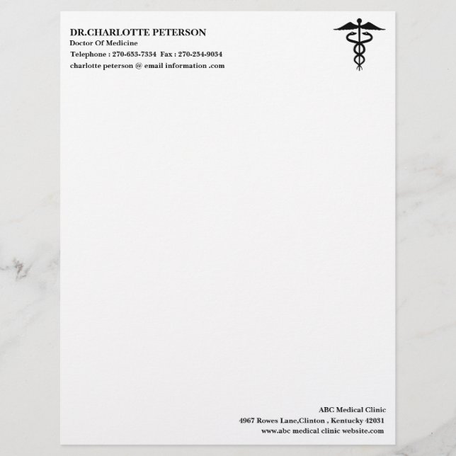Modern Eenvoudige Dokter  Briefhoofd (Voorkant)
