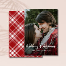 Modern Eenvoudige Foto Kerstmis Tartan