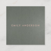 MODERN EENVOUDIGE MINIMAAL FAUX DARK SILVER STEEL  VIERKANTE VISITEKAARTJE (Voorkant)