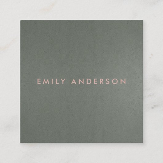 MODERN EENVOUDIGE MINIMAAL FAUX DARK SILVER STEEL  VIERKANTE VISITEKAARTJE (Voorkant)