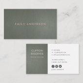 MODERN EENVOUDIGE MINIMAAL FAUX DARK SILVER STEEL VISITEKAARTJE (Voorkant / Achterkant)