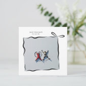 MoDeRN Eenvoudige MINIMALE LINT Foto Bruiloft Save The Date (Staand voorkant)